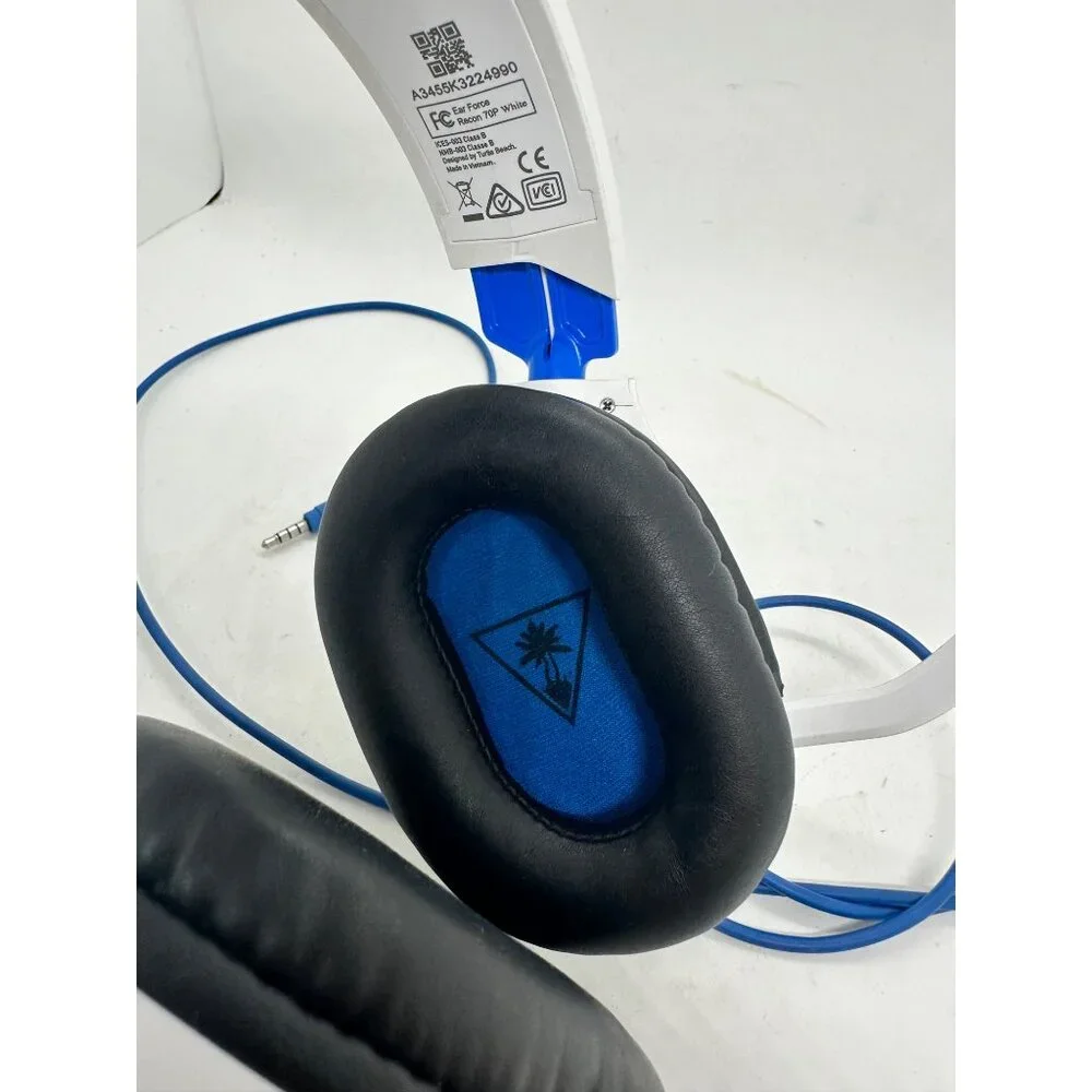 Turtle Beach Recon 70 Wired Gaming Headset 3.5mm Jack White/Blue Over-Ear Noise-